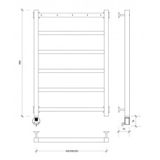 Полотенцесушитель электрический 870х630 ТЭН левый Secado Корсико 1К 4603777473310