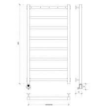 Полотенцесушитель электрический 1070х430 ТЭН левый Secado Корсико 1К 4603777473327