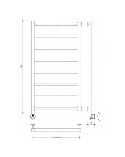 Полотенцесушитель электрический 1070х530 ТЭН левый Secado Корсико 1К 4603777473334