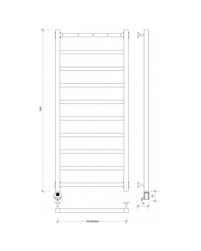 Полотенцесушитель электрический 1270х630 ТЭН левый Secado Корсико 1К 4603777473372
