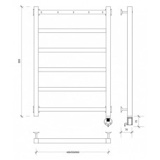 Полотенцесушитель электрический 870х430 ТЭН правый Secado Корсико 1К 4603777473419