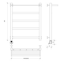 Полотенцесушитель электрический 670х530 ТЭН левый Secado Корсико 1СП 4603777473549