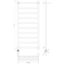 Полотенцесушитель электрический 1270х430 ТЭН левый Secado Корсико 1СП 4603777473921