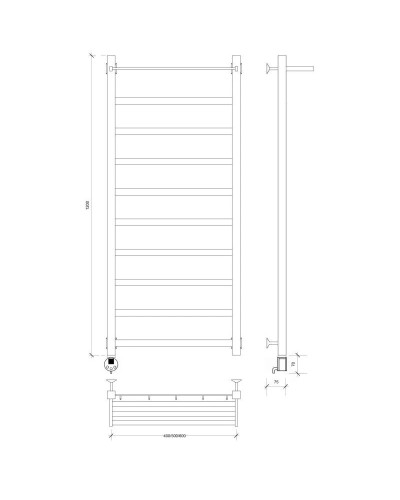 Полотенцесушитель электрический 1270х430 ТЭН левый Secado Корсико 1СП 4603777473921