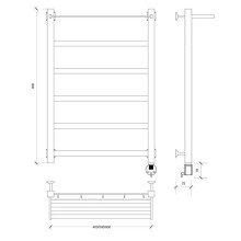 Полотенцесушитель электрический 870х430 ТЭН правый Secado Корсико 1СП 4603777473815