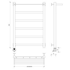 Полотенцесушитель электрический 870х530 ТЭН левый Secado Корсико 1СП 4603759400013