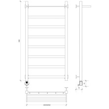 Полотенцесушитель электрический 1070х430 ТЭН левый Secado Корсико 1СП 4603759400037