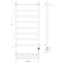 Полотенцесушитель электрический 1070х630 ТЭН правый Secado Корсико 1СП 4603759400143