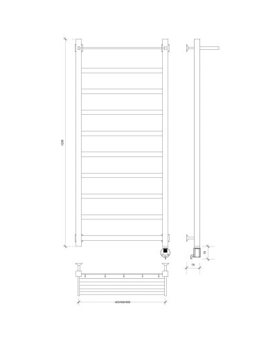 Полотенцесушитель электрический 1270х630 ТЭН правый Secado Корсико 1СП 4603759400174
