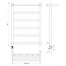 Полотенцесушитель электрический 870х630 ТЭН левый Secado Корсико 1КСП 4603777474027