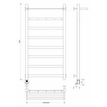Полотенцесушитель электрический 1070х430 ТЭН левый Secado Корсико 1КСП 4603777474041