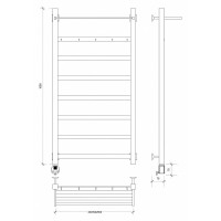 Полотенцесушитель электрический 1070х530 ТЭН левый Secado Корсико 1КСП 4603777474065