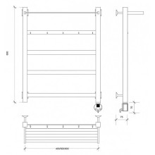 Полотенцесушитель электрический 670х530 ТЭН правый Secado Корсико 1КСП 4603777480943