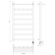 Полотенцесушитель электрический 1070х430 ТЭН правый Secado Корсико 1КСП 4603777474058
