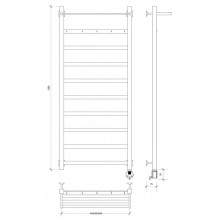Полотенцесушитель электрический 1270х430 ТЭН правый Secado Корсико 1КСП 4603777474119