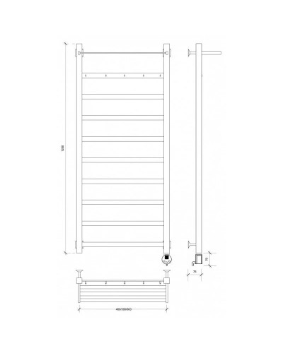 Полотенцесушитель электрический 1270х630 ТЭН правый Secado Корсико 1КСП 4603777474157