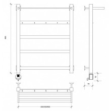 Полотенцесушитель электрический 670х630 ТЭН левый Secado Корсико 1КСП 4603777481018
