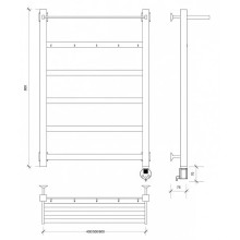 Полотенцесушитель электрический 870х530 ТЭН правый Secado Корсико 1КСП 4603759400372