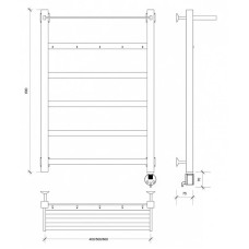 Полотенцесушитель электрический 870х630 ТЭН правый Secado Корсико 1КСП 4603759400389