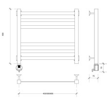 Полотенцесушитель электрический 670х630 ТЭН левый Secado Корсико 3 4603777481100