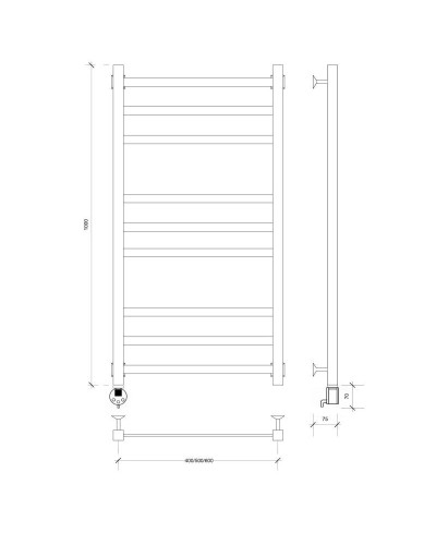 Полотенцесушитель электрический 1070х530 ТЭН левый Secado Корсико 3 4603777442286