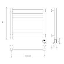 Полотенцесушитель электрический 670х630 ТЭН правый Secado Корсико 3 4603777481131