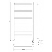 Полотенцесушитель электрический 1070х630 ТЭН правый Secado Корсико 3 4603777442316