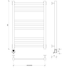 Полотенцесушитель электрический 870х630 ТЭН левый Secado Корсико 3 4603777475468