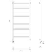 Полотенцесушитель электрический 1270х430 ТЭН левый Secado Корсико 3 4603777475543