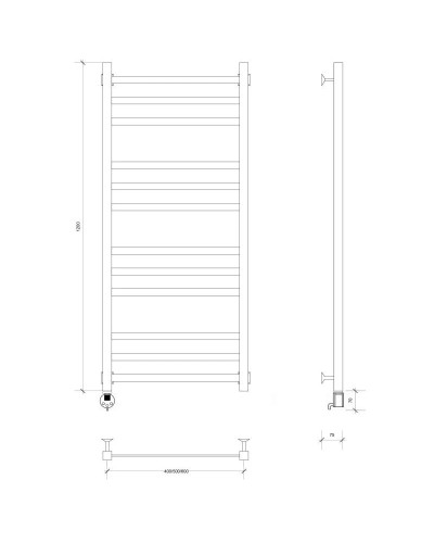 Полотенцесушитель электрический 1270х530 ТЭН левый Secado Корсико 3 4603777475567