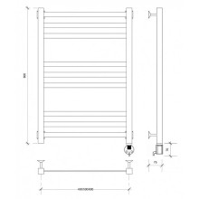 Полотенцесушитель электрический 870х630 ТЭН правый Secado Корсико 3 4603777475475