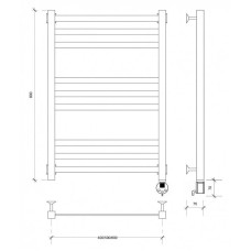 Полотенцесушитель электрический 870х630 ТЭН правый Secado Корсико 3 4603777475475
