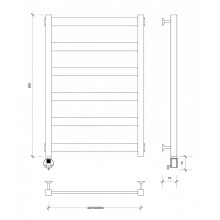Полотенцесушитель электрический 870х430 ТЭН левый Secado Комано 1 4603777442385