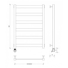 Полотенцесушитель электрический 870х430 ТЭН левый Secado Комано 1 4603777442385