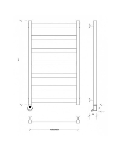 Полотенцесушитель электрический 1070х630 ТЭН левый Secado Комано 1 4603777442484