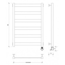 Полотенцесушитель электрический 870х630 ТЭН правый Secado Комано 1 4603777442439