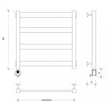 Полотенцесушитель электрический 670х630 ТЭН левый Secado Комано 1 4603777481377