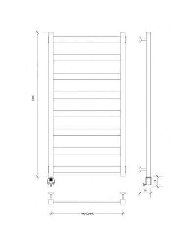 Полотенцесушитель электрический 1270х630 ТЭН левый Secado Комано 1 4603777475765