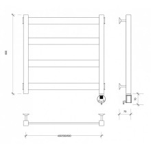 Полотенцесушитель электрический 670х630 ТЭН правый Secado Комано 1 4603777481407