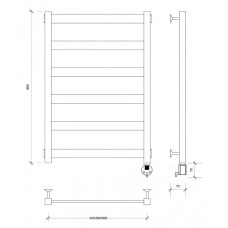 Полотенцесушитель электрический 870х430 ТЭН правый Secado Комано 1 4603777475611