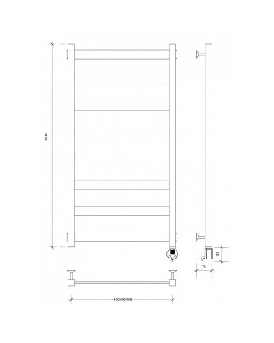 Полотенцесушитель электрический 1270х630 ТЭН правый Secado Комано 1 4603777475772