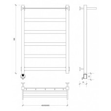 Полотенцесушитель электрический 870х430 ТЭН левый Secado Комано 1СП 4603777475789