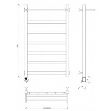 Полотенцесушитель электрический 1070х430 ТЭН левый Secado Комано 1СП 4603777475840