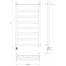 Полотенцесушитель электрический 1270х430 ТЭН левый Secado Комано 1СП 4603777475901