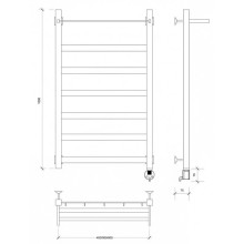 Полотенцесушитель электрический 1070х430 ТЭН правый Secado Комано 1СП 4603777475857