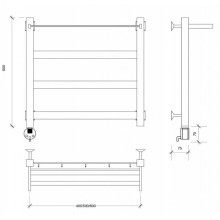 Полотенцесушитель электрический 670х430 ТЭН левый Secado Комано 1СП 4603777481537