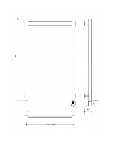 Полотенцесушитель электрический 1070х430 ТЭН правый Secado Комано 1 4603777475673