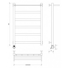 Полотенцесушитель электрический 870х630 ТЭН левый Secado Комано 1СП 4603759400563