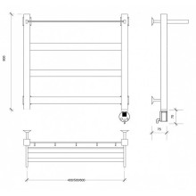 Полотенцесушитель электрический 670х430 ТЭН правый Secado Комано 1СП 4603777481568