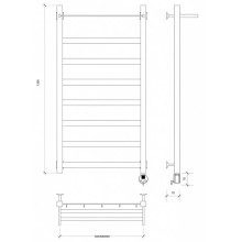 Полотенцесушитель электрический 1270х630 ТЭН правый Secado Комано 1СП 4603759400716